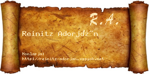 Reinitz Adorján névjegykártya